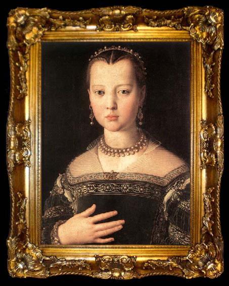 framed  Agnolo Bronzino Portrait of Maria de- Medici, ta009-2